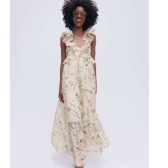 H&M Floral Tie Back  Dress Zimmermann style - Picture 4 of 5